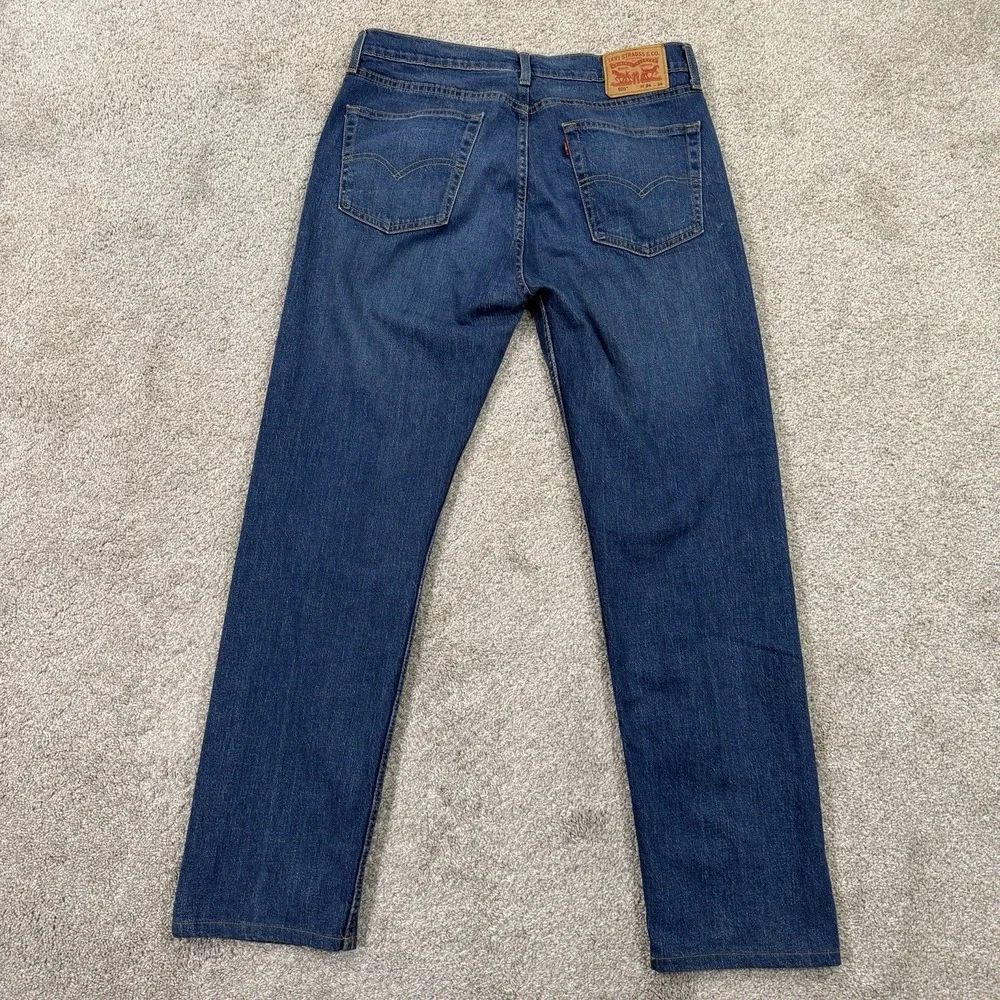 Levi's Mens 505 Jeans 34x34 Straight Leg Blue Medium Wash Denim Classic Everyday - Picture 7 of 9